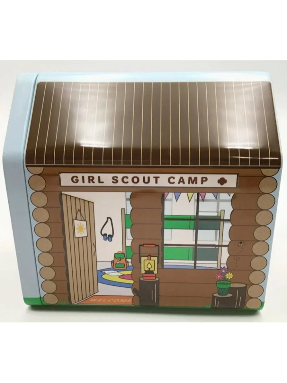 Girl Scout Tin Box Set Camp Cabin 2021 Retro Metal Cookie Tins